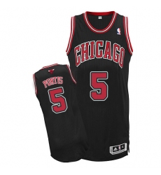 Men's Adidas Chicago Bulls #5 Bobby Portis Authentic Black Alternate NBA Jersey