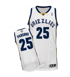 Men's Adidas Memphis Grizzlies #25 Chandler Parsons Authentic White Home NBA Jersey