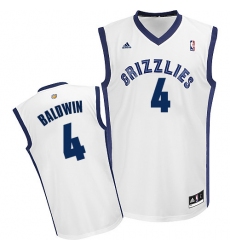 Men's Adidas Memphis Grizzlies #4 Wade Baldwin Swingman White Home NBA Jersey