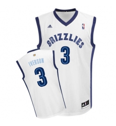 Men's Adidas Memphis Grizzlies #3 Allen Iverson Swingman White Home NBA Jersey