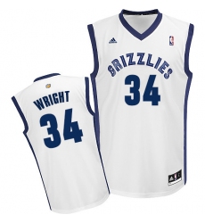 Men's Adidas Memphis Grizzlies #34 Brandan Wright Swingman White Home NBA Jersey