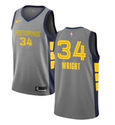 Youth Nike Memphis Grizzlies #34 Brandan Wright Swingman Gray NBA Jersey - City Edition