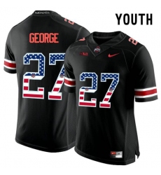 Ohio State Buckeyes #27 Eddie George Black USA Flag Youth College Football Limited Jersey