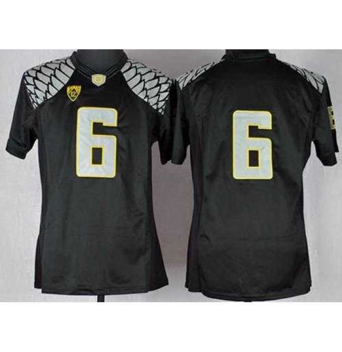 Youth Ducks #6 Charles Nelson Black Limited Stitched NCAA Jersey