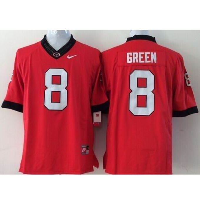 Youth Georgia Bulldogs #8 A.J. Green Red Stitched NCAA Jersey