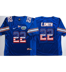 Florida Gators #22 Emmitt Smith Blue USA Flag College Jersey