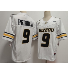 Men's Missouri Tigers #9 Beau Pribula F.U.S.E. White Rose Bowl Stitched Jersey
