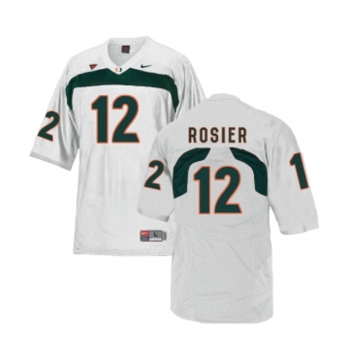 Miami Hurricanes 12 Malik Rosier White College Football Jersey
