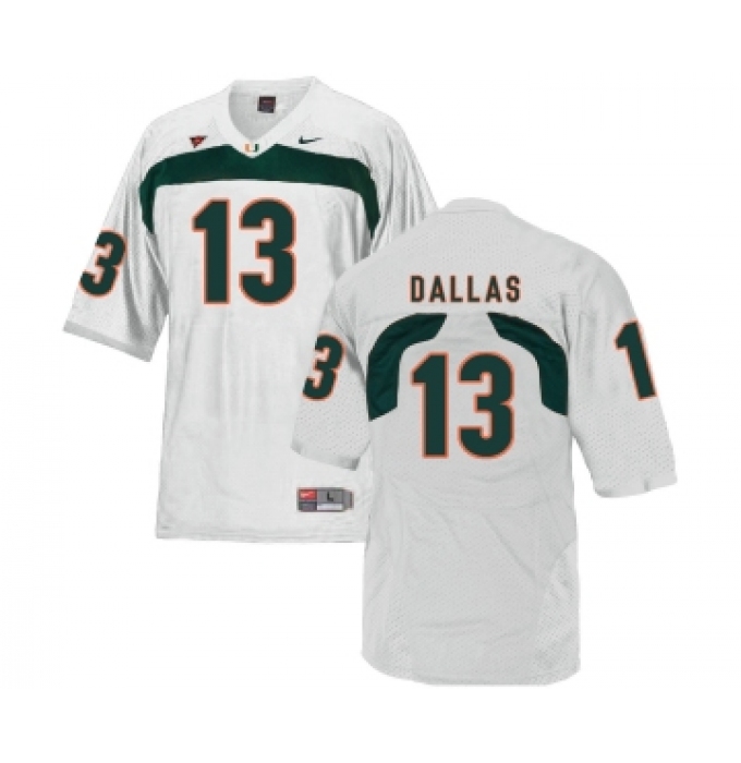 Miami Hurricanes 13 DeeJay Dallas White College Football Jersey