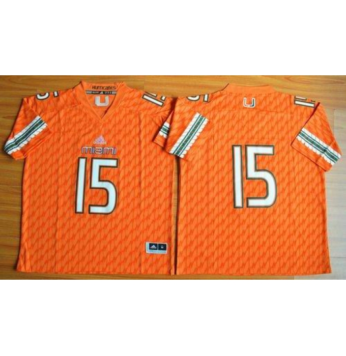 Miami Hurricanes #15 Brad Kaaya Orange Stitched NCAA Jerseys