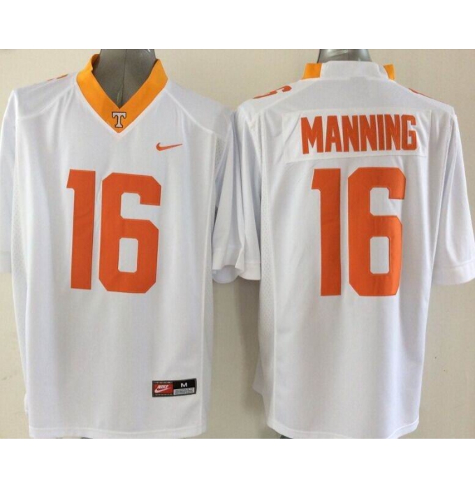 Tennessee Vols #16 Peyton Manning White Orange Stitched NCAA Jersey