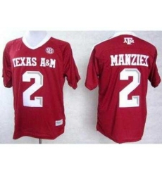 Texas A&M Aggies 2 Johnny Manziel Red College Football Techfit NCAA Jerseys