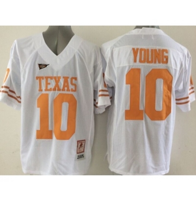 Texas Longhorns 10 Young White College Jersey