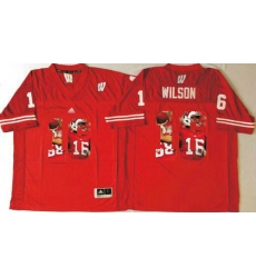 Wisconsin Badgers #16 Russell Wilson Red Player Fashion Stitched NCAA Jersey