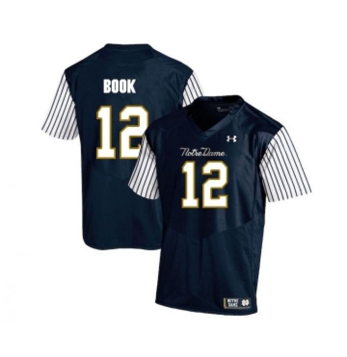 Notre Dame Fighting Irish 12 Ian Book Navy College Football Jersey