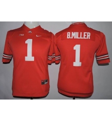 Women Ohio State Buckeyes #1 Braxton Miller Red Stitched NCAA Jersey