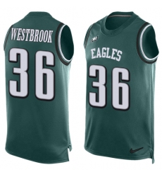 Men's Nike Philadelphia Eagles #36 Brian Westbrook Limited Midnight Green Player Name & Number Tank Top NFL Jersey
