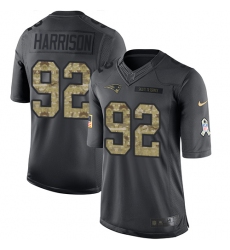 Men's Nike New England Patriots #92 James Harrison Limited Black 2016 Salute to Service NFL Jersey