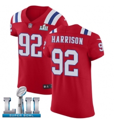 Men's Nike New England Patriots #92 James Harrison Red Alternate Vapor Untouchable Elite Player Super Bowl LII NFL Jersey