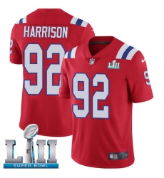 Men's Nike New England Patriots #92 James Harrison Red Alternate Vapor Untouchable Limited Player Super Bowl LII NFL Jersey