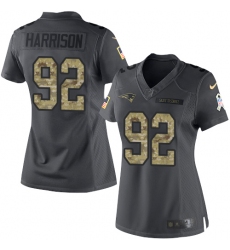 Women's Nike New England Patriots #92 James Harrison Limited Black 2016 Salute to Service NFL Jersey