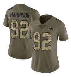 Women's Nike New England Patriots #92 James Harrison Limited Olive/Camo 2017 Salute to Service NFL Jersey