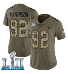 Women's Nike New England Patriots #92 James Harrison Limited Olive/Camo 2017 Salute to Service Super Bowl LII NFL Jersey