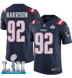 Youth Nike New England Patriots #92 James Harrison Limited Navy Blue Rush Vapor Untouchable Super Bowl LII NFL Jersey