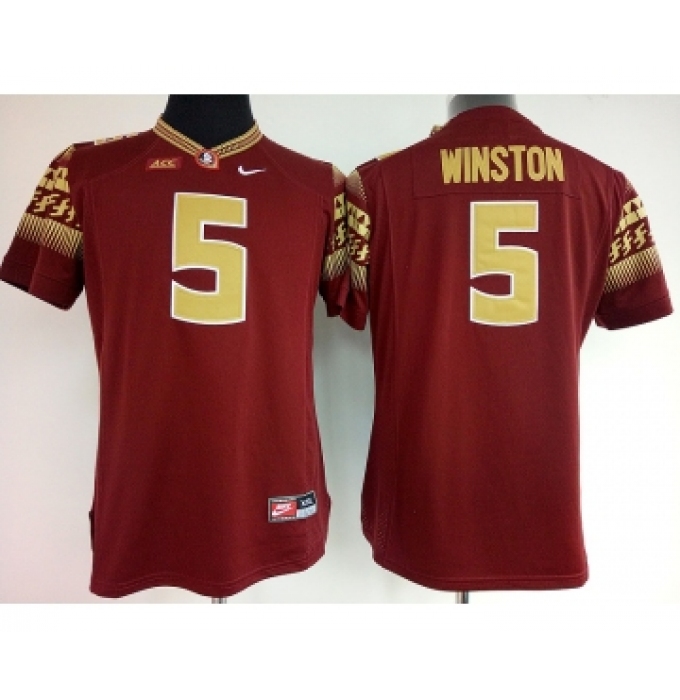 Florida State Seminoles (FSU) 5 Jameis Winston Red College Football Jersey