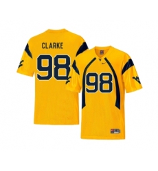 West Virginia Mountaineers 98 Will Clarke Gold College Football Jersey