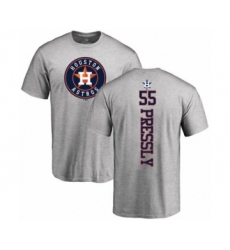 Baseball Houston Astros #55 Ryan Pressly Ash Backer T-Shirt