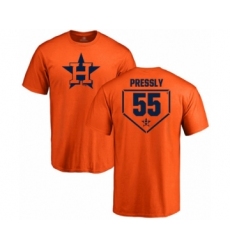 Baseball Houston Astros #55 Ryan Pressly Orange Name & Number T-Shirt