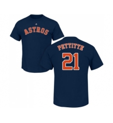 MLB Nike Houston Astros #21 Andy Pettitte Navy Blue Name & Number T-Shirt