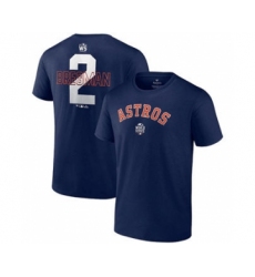 Men's Houston Astros #2 Alex Bregman 2021 Navy World Series Bound Closer Name & Number Baseball T-Shirt