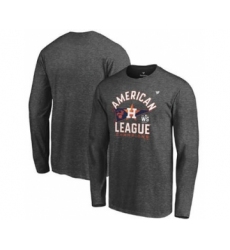 Men's Houston Astros 2021 Heathered Charcoal American League Champions Locker Room Long Sleeve Baseball T-Shirt