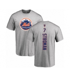 Baseball New York Mets #7 Marcus Stroman Ash Backer T-Shirt