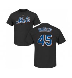MLB Nike New York Mets #45 Zack Wheeler Black Name & Number T-Shirt