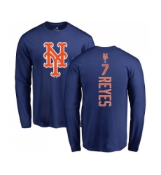 MLB Nike New York Mets #7 Jose Reyes Royal Blue Backer Long Sleeve T-Shirt