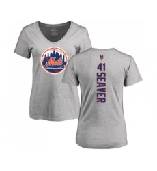MLB Women's Nike New York Mets #41 Tom Seaver Ash Backer T-Shirt
