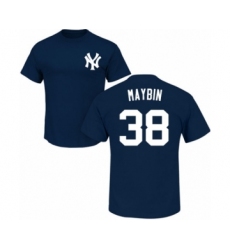 Baseball New York Yankees #38 Cameron Maybin Navy Blue Name & Number T-Shirt