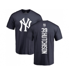 Baseball New York Yankees #39 Drew Hutchison Navy Blue Backer T-Shirt