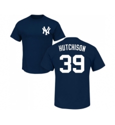 Baseball New York Yankees #39 Drew Hutchison Navy Blue Name & Number T-Shirt
