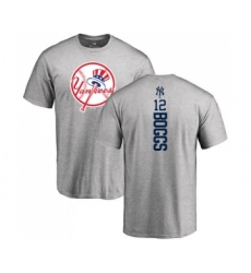 MLB Nike New York Yankees #12 Wade Boggs Ash Backer T-Shirt