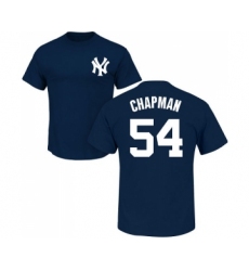 MLB Nike New York Yankees #54 Aroldis Chapman Navy Blue Name & Number T-Shirt