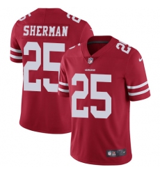 Men's Nike San Francisco 49ers #25 Richard Sherman Red Team Color Vapor Untouchable Limited Player NFL Jersey