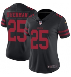 Women's Nike San Francisco 49ers #25 Richard Sherman Black Vapor Untouchable Limited Player NFL Jersey