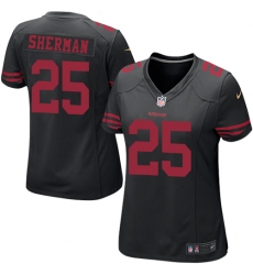 Women's Nike San Francisco 49ers #25 Richard Sherman Game Black NFL Jersey