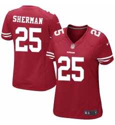 Women's Nike San Francisco 49ers #25 Richard Sherman Game Red Team Color NFL Jersey