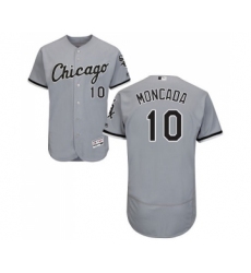 Men's Majestic Chicago White Sox #10 Yoan Moncada Grey Road Flex Base Authentic Collection MLB Jerseys