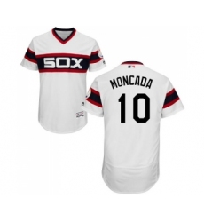 Men's Majestic Chicago White Sox #10 Yoan Moncada White Alternate Flex Base Authentic Collection MLB Jerseys
